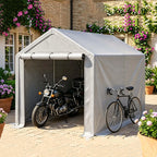 Abri de garage 296 x 190 x 200 cm, structure en acier galvanisé, bâche PE 170 g/m², porte enroulable avec fermeture éclair, imperméable et résistante aux UV, gris foncé
