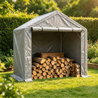 Abri à vélos 190 x 170 x 200 cm, structure tubulaire en acier galvanisé, bâche PE imperméable 170 g/m², porte sectionnelle, gris foncé