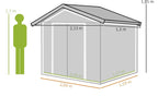 Abri de jardin avec fondations, abri à outils, maison de jardin, acier, vert