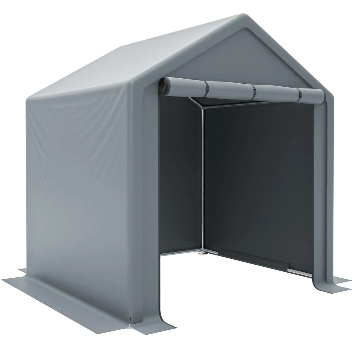 Abri de garage 190 × 170 × 200 cm, structure tubulaire en acier galvanisé, bâche PE 170 g/m², porte enroulable avec fermeture éclair, imperméable