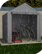 Abri de garage 190 × 170 × 200 cm, structure tubulaire en acier galvanisé, bâche PE 170 g/m², porte enroulable avec fermeture éclair, imperméable
