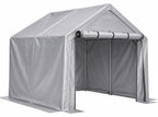Abri de garage 244 x 241 x 217 cm, structure en acier galvanisé, bâche PE 170 g/m², porte enroulable, imperméable et résistante aux UV, gris foncé