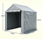 Abri à vélos 190 x 170 x 200 cm, structure tubulaire en acier galvanisé, bâche PE imperméable 170 g/m², porte sectionnelle, gris foncé