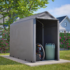 Abri à vélos 187 x 100 x 160 cm, bâche PE imperméable 170 g/m², structure en acier galvanisé, porte zippée, cadre de fondation, gris foncé