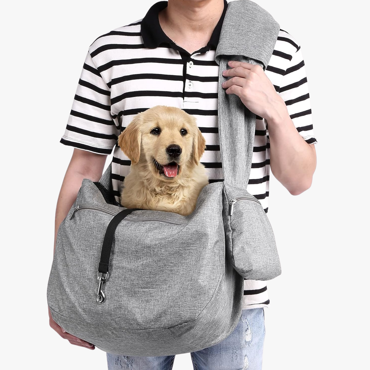 Sac bandoulière pour chiens et chats gris