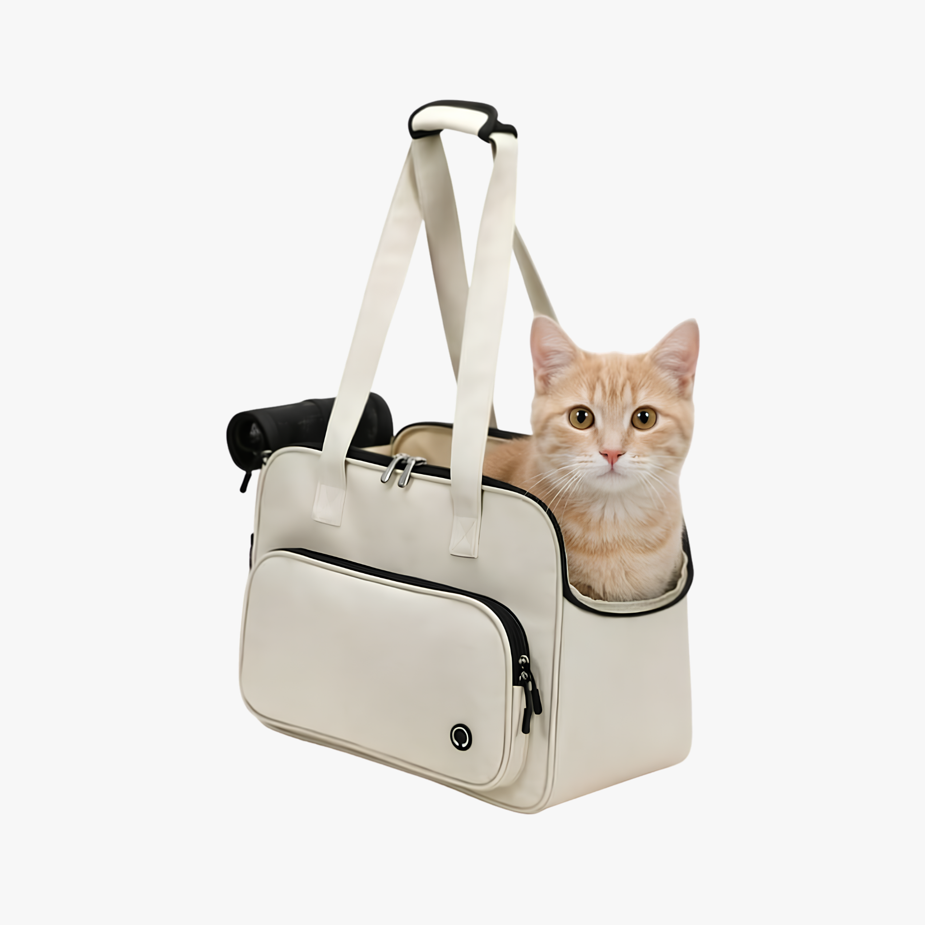 Sac de transport léger en Oxford pour chiens et chats blanc crème