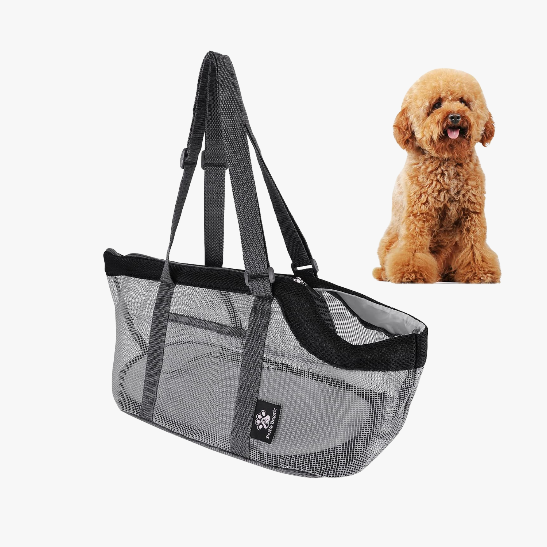 Sac bandoulière respirant pour chiens et chats noir