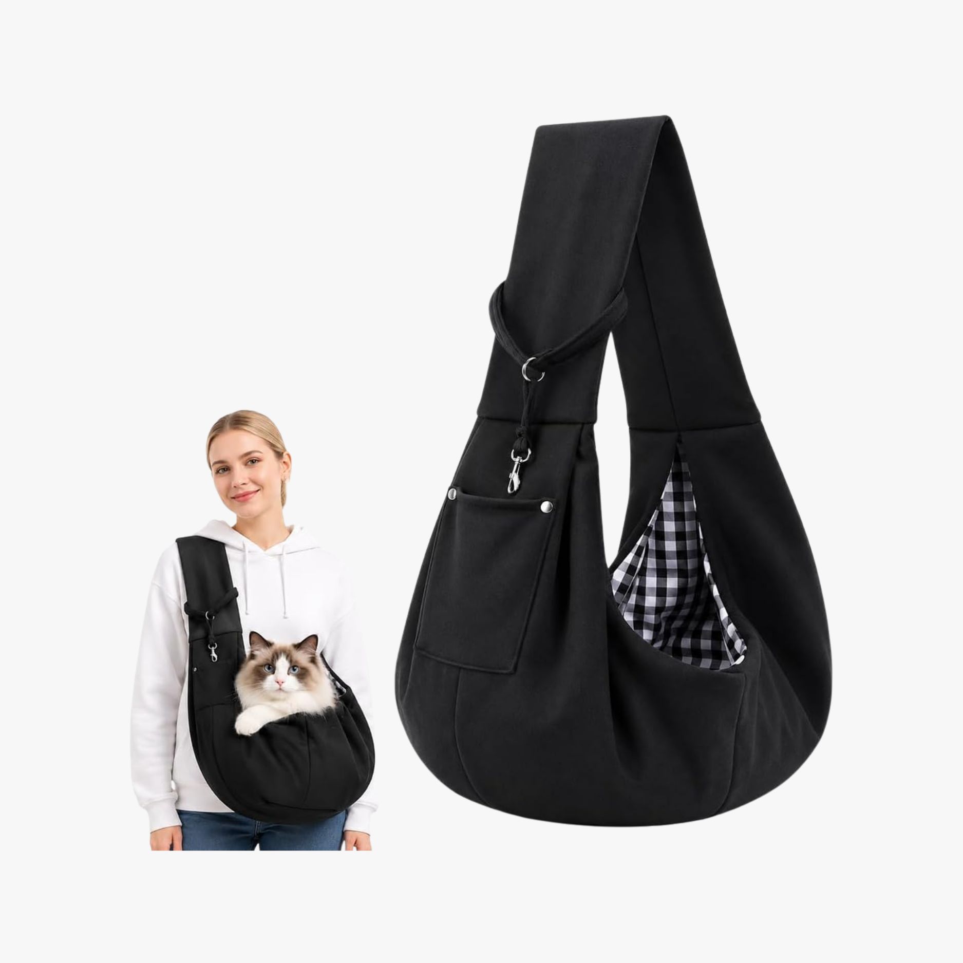 Sac de transport respirant pour chiens et chats jusqu'à 15 kg noir