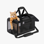 Sac de transport pliable approuvé en cabine pour chats et chiots noir