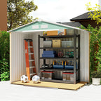 Abri de jardin avec fondations, abri à outils, maison de jardin, acier, vert