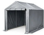 Abri de garage 296 x 190 x 200 cm, structure en acier galvanisé, bâche PE 170 g/m², porte enroulable avec fermeture éclair, imperméable et résistante aux UV, gris foncé