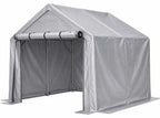 Abri de garage 244 x 241 x 217 cm, structure en acier galvanisé, bâche PE 170 g/m², porte enroulable, imperméable et résistante aux UV, gris foncé
