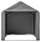 Abri à vélos 160 x 220 x 165 cm, bâche imperméable en PE, structure tubulaire en acier, porte enroulable, 2 ouvertures de ventilation, 8 supports, gris