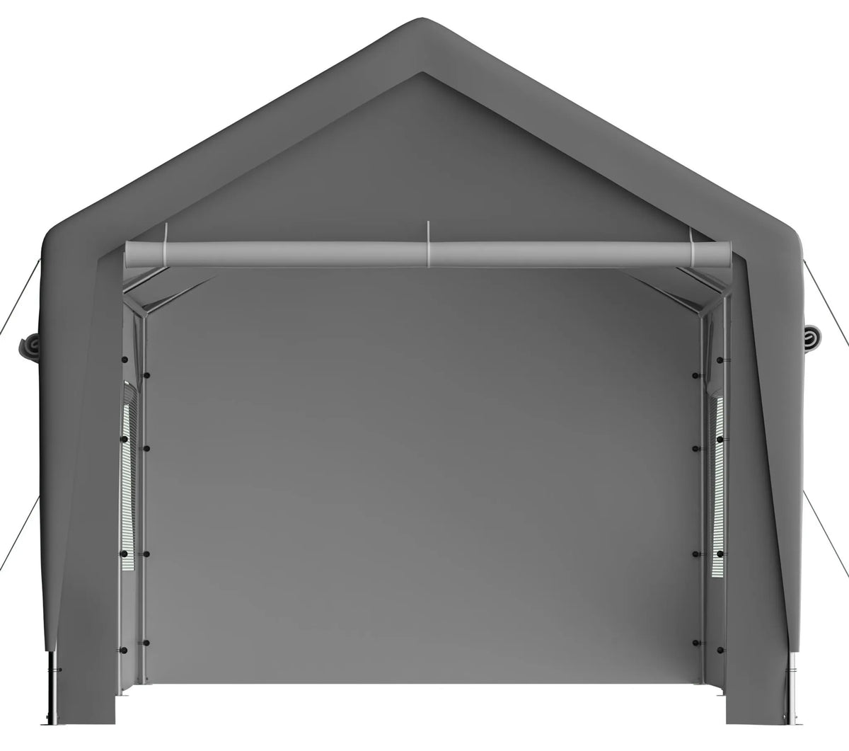 Abri de garage 3 x 6 m (592 x 310 x 276 cm), résistant à l'hiver, avec fenêtres enroulables, parois latérales et toit amovibles, gris
