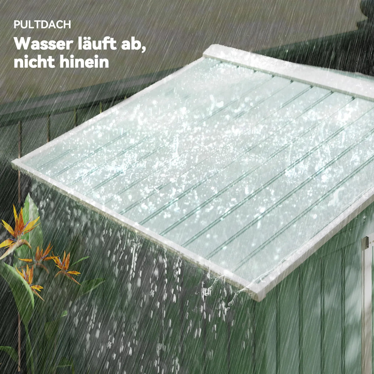 Abri de jardin avec fondations, abri à outils, maison de jardin, acier, vert