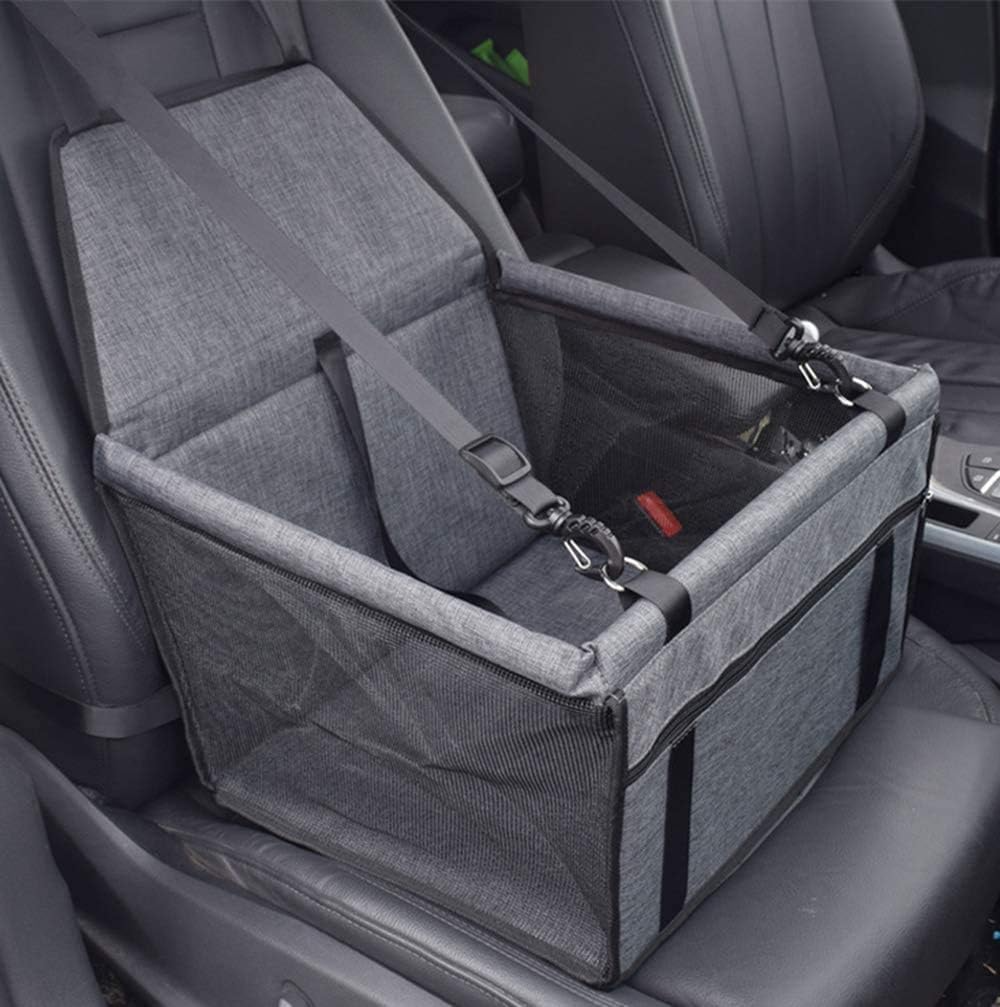 Siège auto lavable pliable pour petits chiens et chats gris