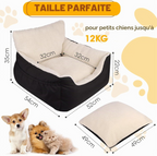 Siège auto confortable pour petits chiens et chats coussin réversible noir