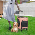Sac à dos à roulettes pour chiens et chats jusqu'à 10 kg orange