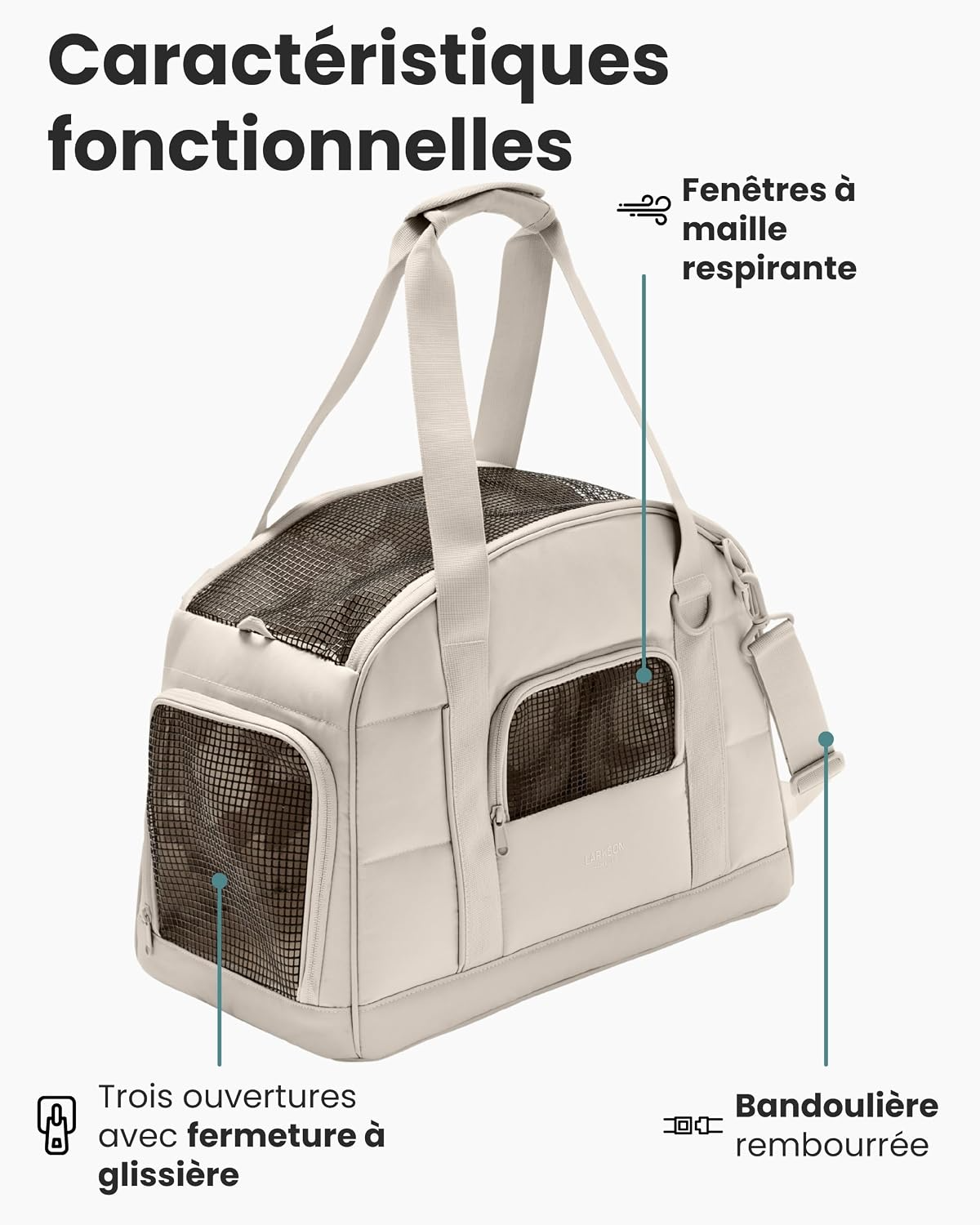 Sac de transport cabine pour chiens et chats beige