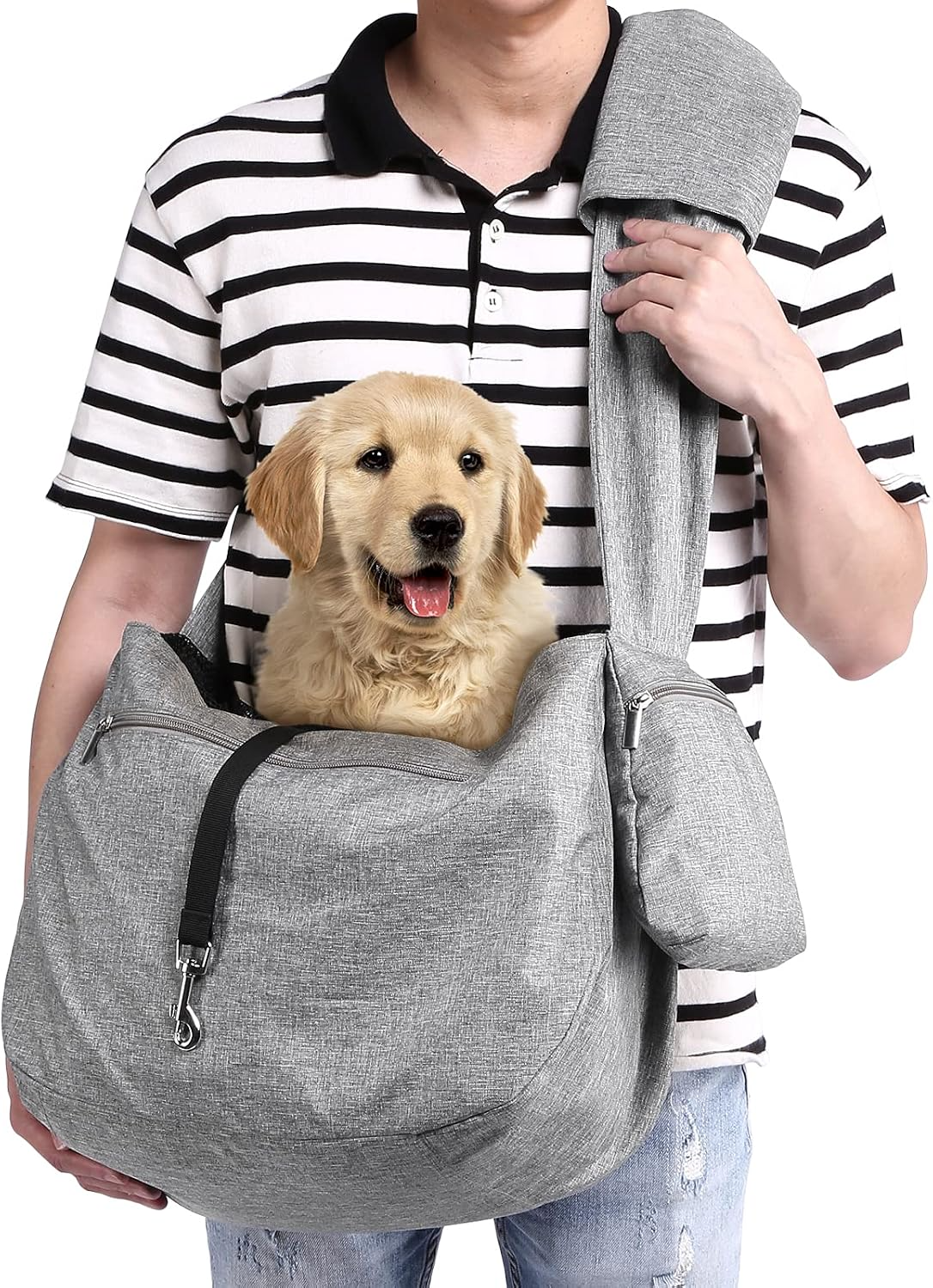Sac bandoulière pour chiens et chats gris