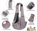 Sac de transport bandoulière pour chiens et chats jusqu'à 13 kg gris