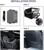Siège auto lavable pliable pour petits chiens et chats gris