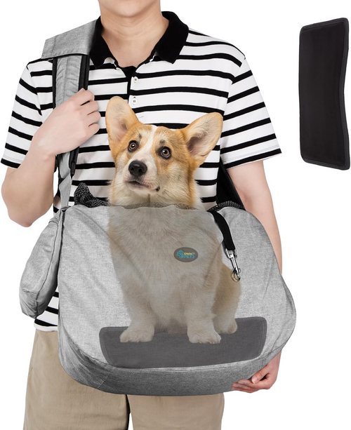 Sac bandoulière pour chiens et chats gris