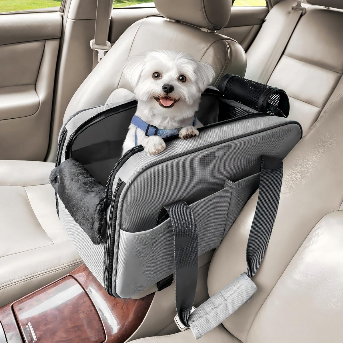 Siège auto multifonction pour chiens et chats certifié cabine gris clair