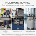 Siège auto multifonction pour chiens et chats certifié cabine gris clair
