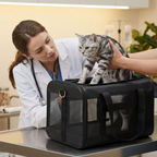 Sac de transport pliable approuvé en cabine pour chats et chiots noir
