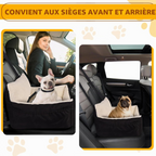 Siège auto confortable pour petits chiens et chats coussin réversible noir