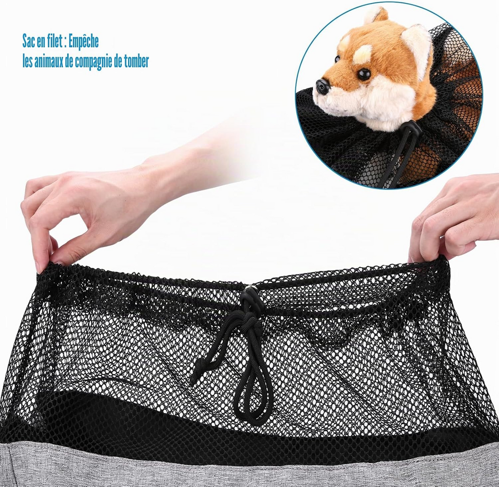 Sac bandoulière pour chiens et chats gris