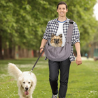 Sac de transport bandoulière pour chiens et chats jusqu'à 13 kg gris