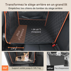 Siège auto renfocé pour chiens banquette arrière orange