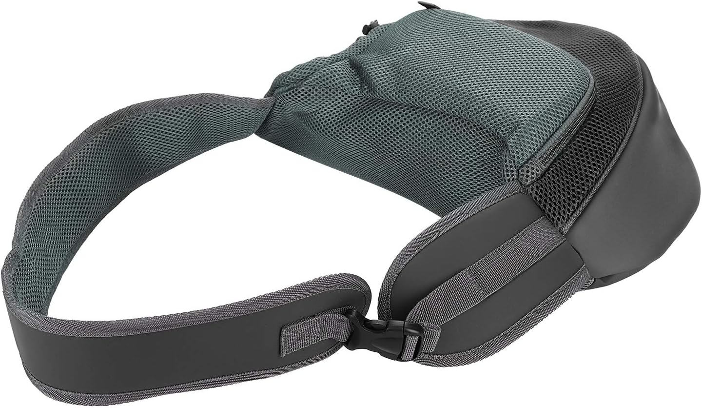 Sac bandoulière respirant en nylon pour chiens et chats gris