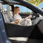 Siège auto surel evé pour chiens jusqu'à 16 kg noir et gris