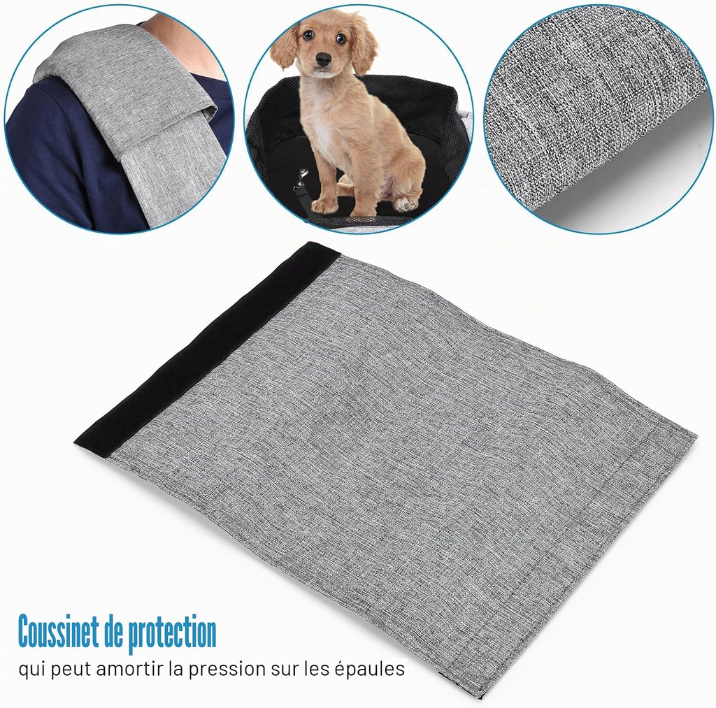 Sac bandoulière pour chiens et chats gris
