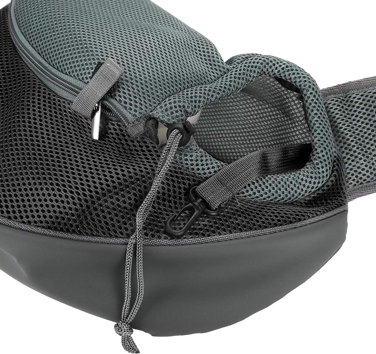 Sac bandoulière respirant en nylon pour chiens et chats gris