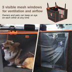 Siège auto renfocé pour chiens banquette arrière orange
