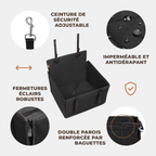 Siège auto renfocé pour chiens jusqu'à 18 kg noir