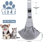 Sac bandoulière en coton pour chiens et chats jusqu'à 7,5 kg gris