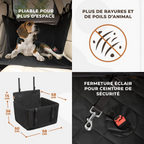 Siège auto renfocé pour chiens jusqu'à 18 kg noir
