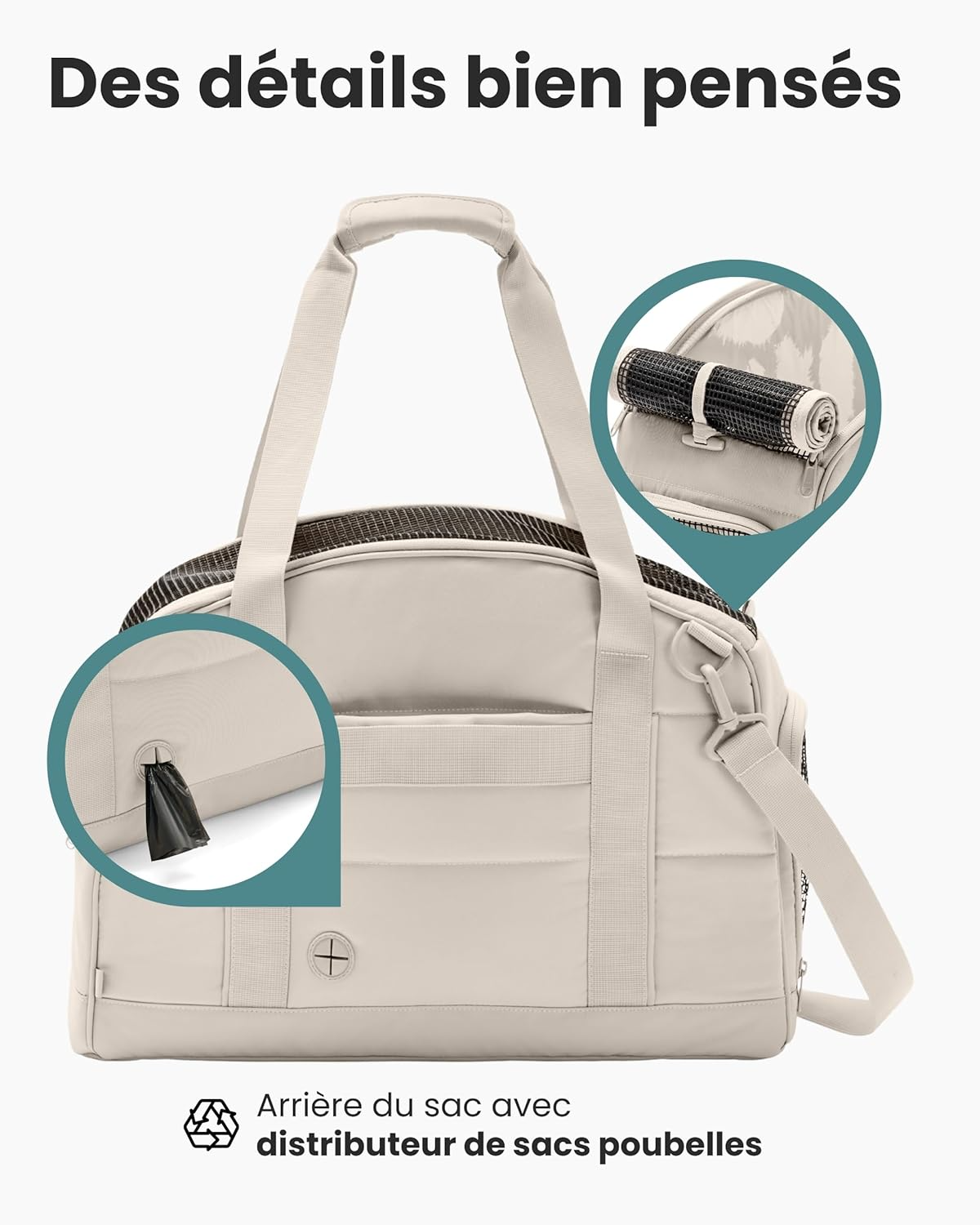 Sac de transport cabine pour chiens et chats beige