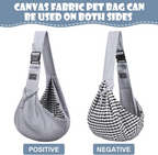 Sac bandoulière en coton pour chiens et chats jusqu'à 7,5 kg gris