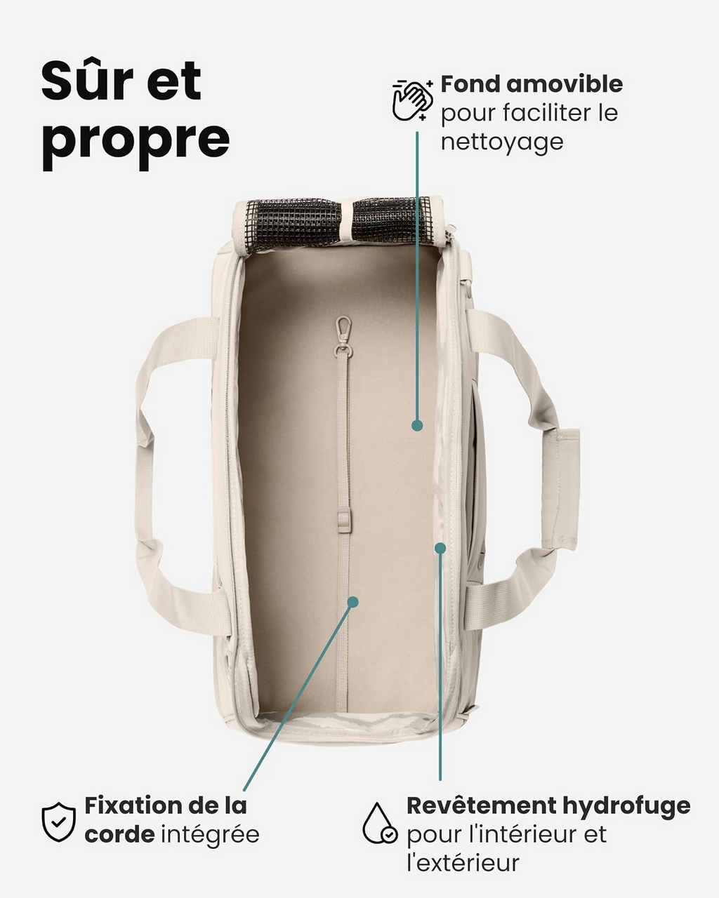 Sac de transport cabine pour chiens et chats beige
