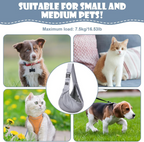 Sac bandoulière en coton pour chiens et chats jusqu'à 7,5 kg gris