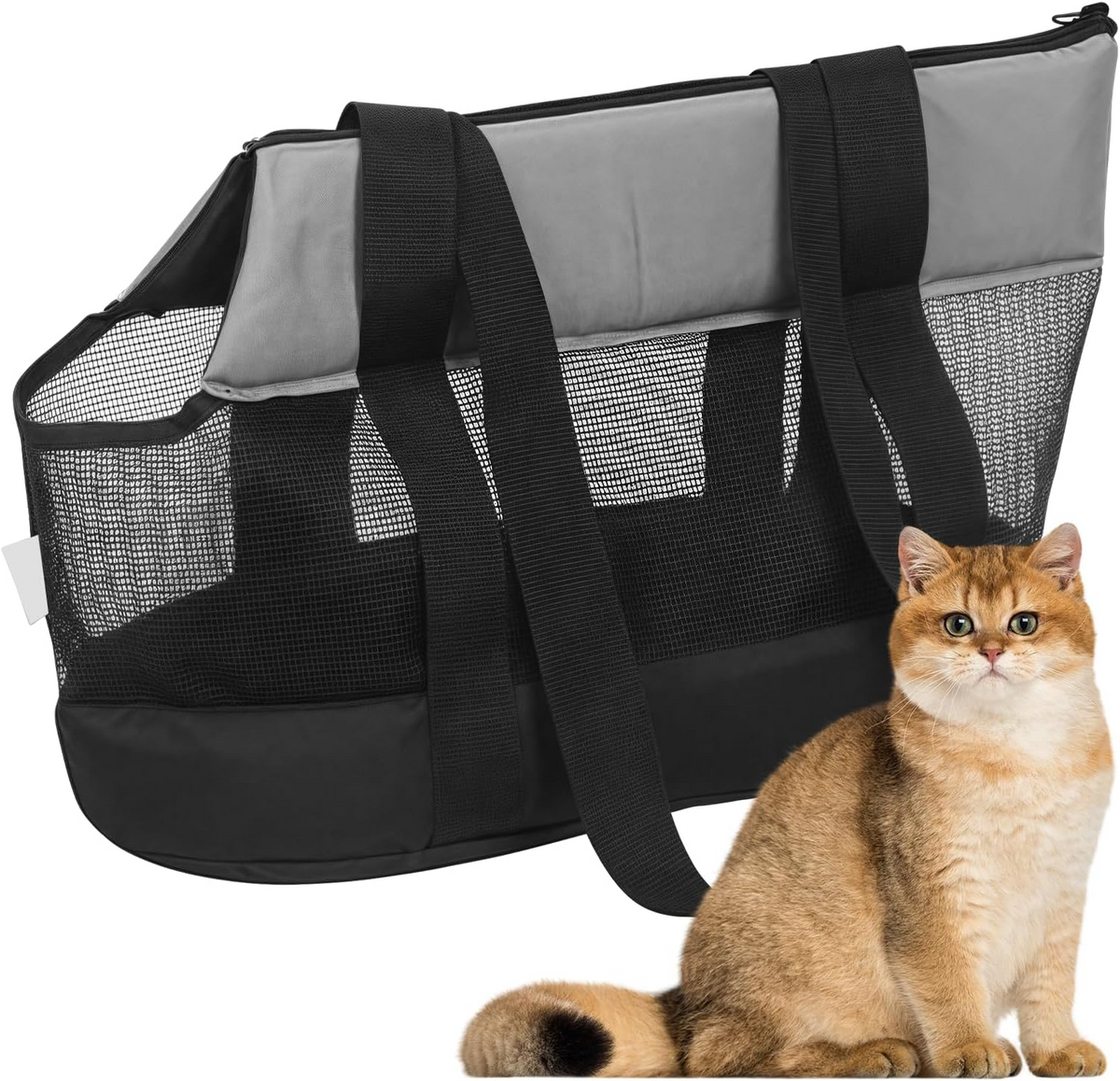 Sac de transport respirant pour chiens petits et moyens noir