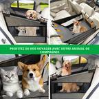 Siège auto renfocé pour chiens moyens et grands antidérapant gris