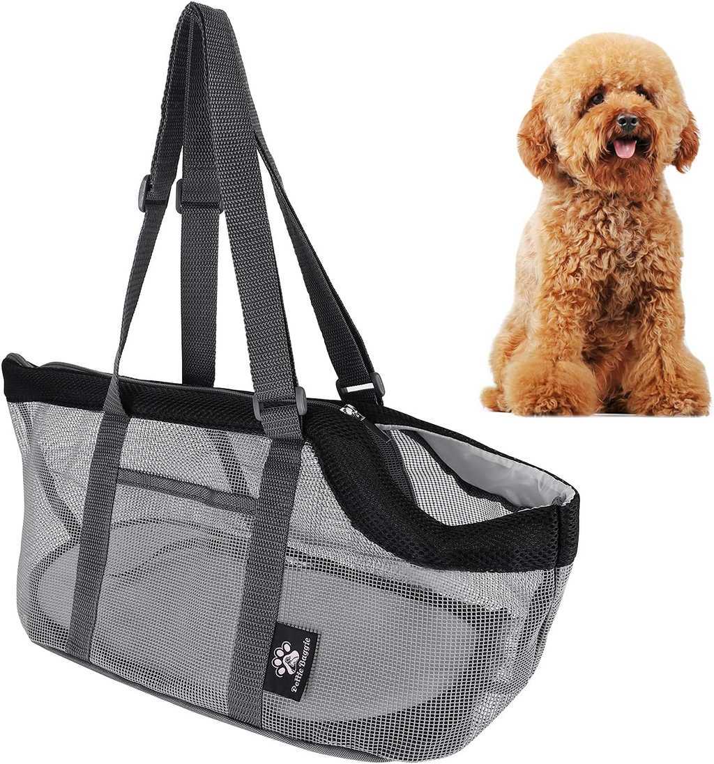 Sac bandoulière respirant pour chiens et chats noir