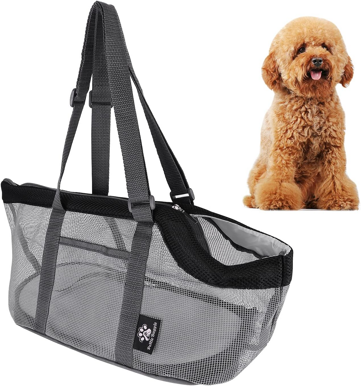 Sac bandoulière respirant pour chiens et chats noir